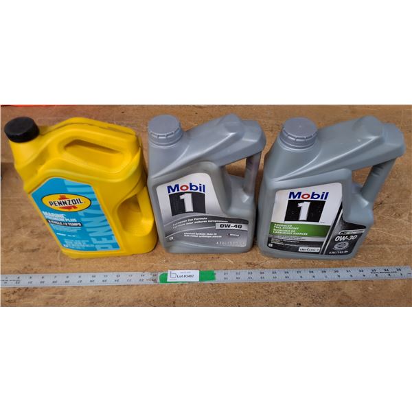 (3) 3/4 to Full Jugs of Oil- Marine Engine & OW-30/40, Cannot Ship