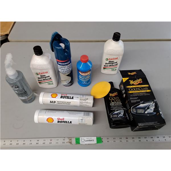 (2) Castrol SAE 30 Lubricants, Liquid Wax, Multipurpose Grease, Misc. Cannot Ship,