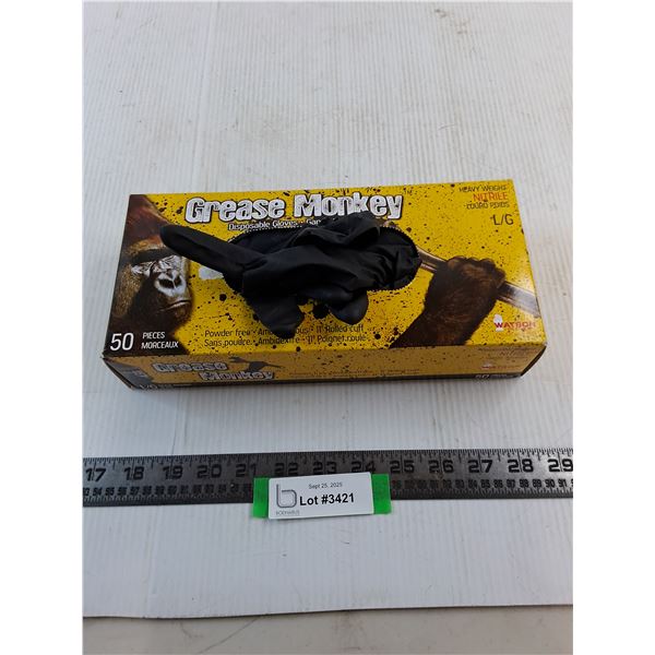 Partial Box of Grease Monkey Large Size Disposable Gloves - Consignor says 48 gloves remain