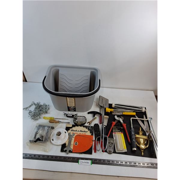 Paint Tray Bucket, Assorted Hand Tools/Hardware