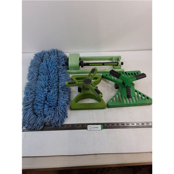 (3) Lawn Sprinklers, 18" Floor Dry Mop Head