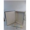 Image 2 : Mirrored White Metal 2-Shelf Medicine Cabinet 20x14x4.5" - Pickup Only