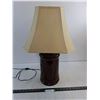 Image 1 : Brown Ceramic Table Lamp/Cream Shade - 23" Height - Tested - Pickup Only