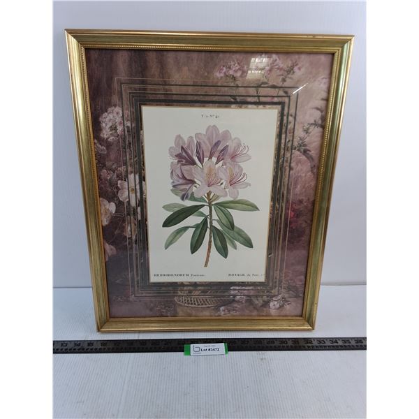 Plastic Framed "Rhododendrum" Wall Art - 17.5" x 22" - Pickup Preferred