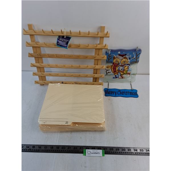 60-Spool Thread Rack, Christmas Stained Glass Window Decor, Package of Letter-Sized Folders