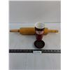 Image 1 : Wooden Rolling Pin, Tim Horton's Ceramic Mug With Lid