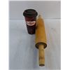 Image 2 : Wooden Rolling Pin, Tim Horton's Ceramic Mug With Lid
