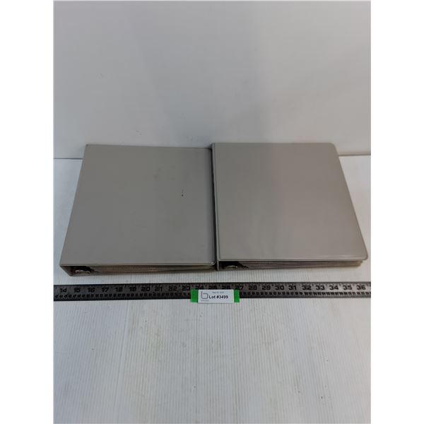 (2) Grey Binders with Many Inserts