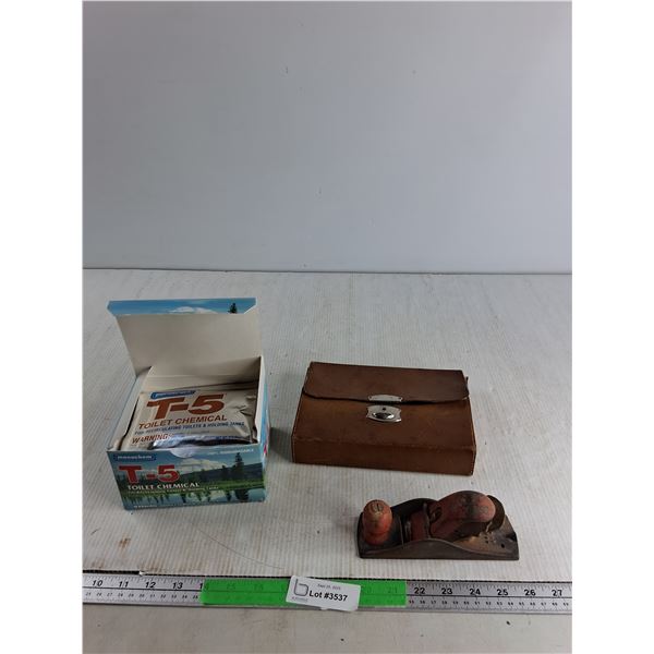 Box Of Toilet Chemicals, Wood Working Tool