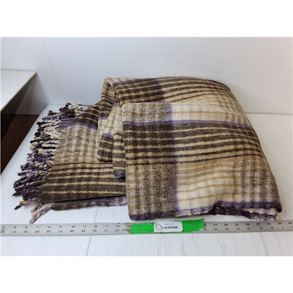 Plaid Wool Blanket (Has A Smell)