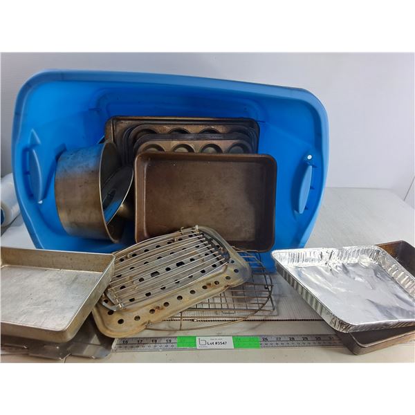 *Tub Of Cooking Trays And Baking Trays, Cannot Ship Tote