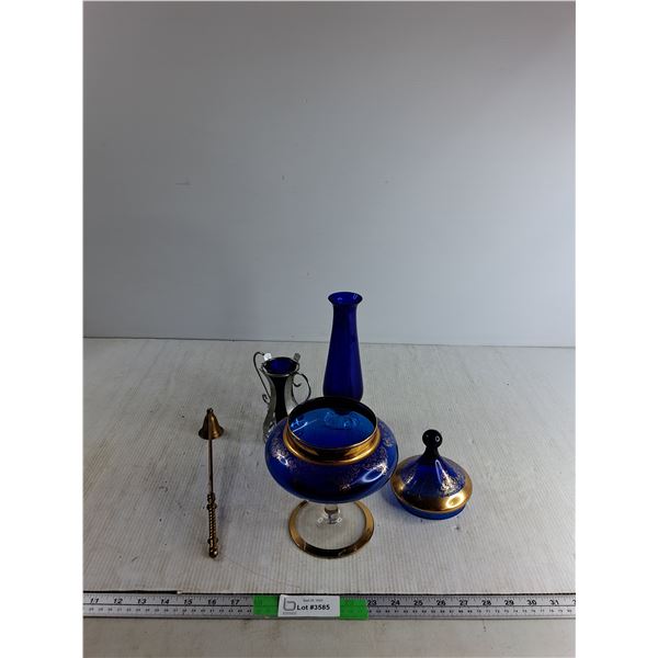Miscellaneous Blue Glass Vases