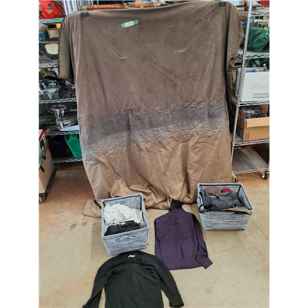 *Comforter 80" x 55", Sweaters/Cardigans - Size L, (2) Baskets, Cannot Ship