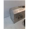 Image 3 : Vintage Metal Tool Box, Leather Rope