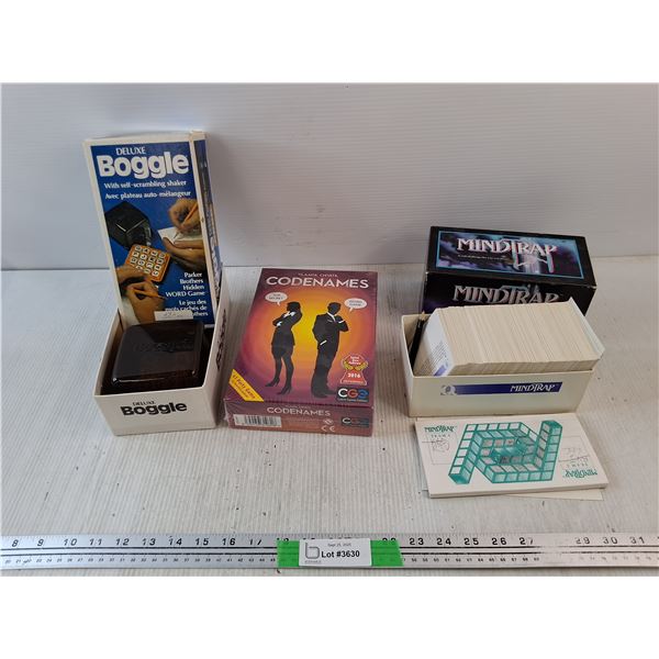 Various Party Games - Deluxe Boggle, Codenames, Mind Trap