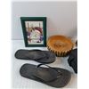 Image 2 : Framed Santa Wall Decor, Flip Flops, Bell, Small Bag, Nut Bowl