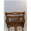 Image 4 : Wooden Magazine Rack, (2) Framed Embroidery Wall Art 9" x 7"