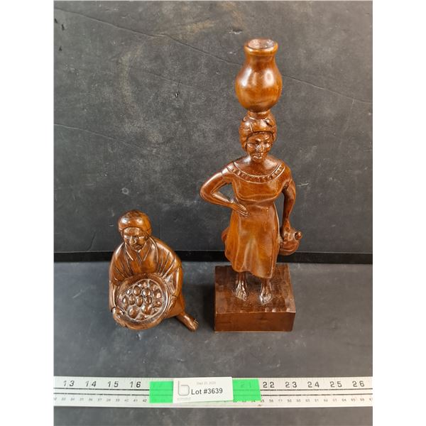 (2) Carved Wood Decorations