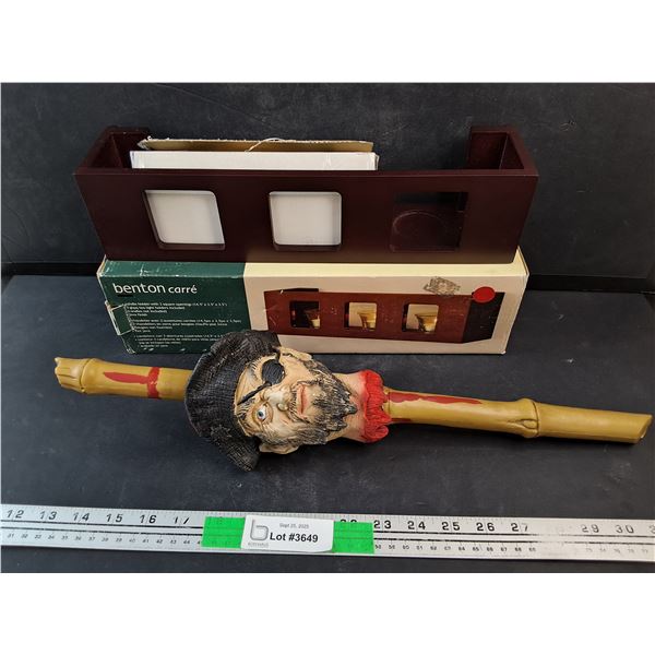 Benton Carre Candle Holder, Pirate Halloween Decor