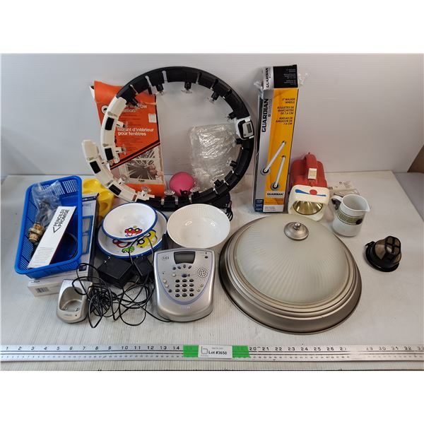 Ceiling Light Fixture, Vintage Lighter, VTech Phone, Interior Window Insulation, Misc