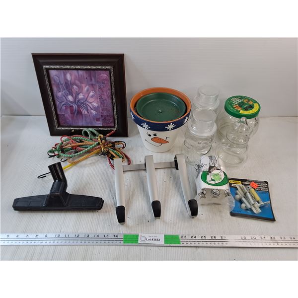 *Framed Wall Art Print, Bungee Cords, Planter, Drain Pipe Shoulder, Vacuum Attachment, Misc