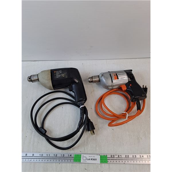 Black & Decker Drills - Powers On, As Is