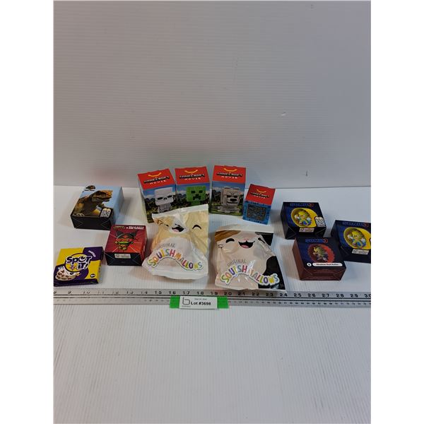 (12) McDonalds Happy Meal Toys: Jurassic World, Minecraft, Squishmallows, Sonic