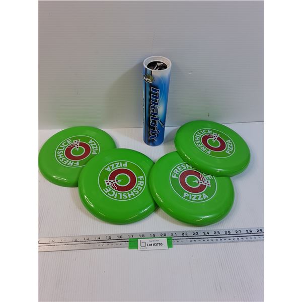 (4) Freshslice Pizza Frisbee & Badminton Birdies