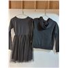 Image 4 : Girls Clothes: Skeleton Halloween Dress & Silver Stars Hoodie - Size 10-12