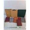 Image 1 : (2) Clip Boards, File Folder, Various Books - Websters Dictionary , New Practical Physics