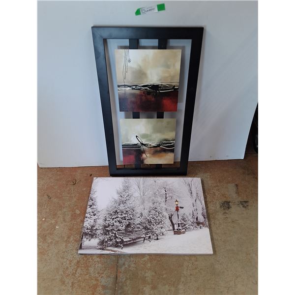 (2) Wall Art Decorations 23" x 15" - PICK UP