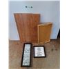 Image 1 : Pressed Wood Panels, Wooden Serving Board, (2) Framed Wall Art Decorations 10" x 10" PICK UP