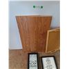 Image 2 : Pressed Wood Panels, Wooden Serving Board, (2) Framed Wall Art Decorations 10" x 10" PICK UP