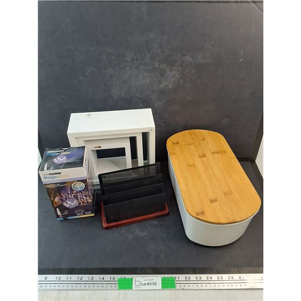 LED Light Projector, Square Wall Shelves, Plastic Storage Container, Brochure Holder
