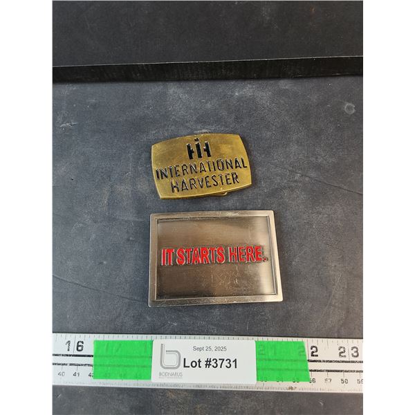 International Harvester & It Starts Here Belt Buckles