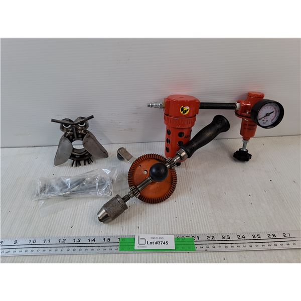 Bearing Owl, Hand Drill, Bolts & Nuts, Air Regulator with Filter