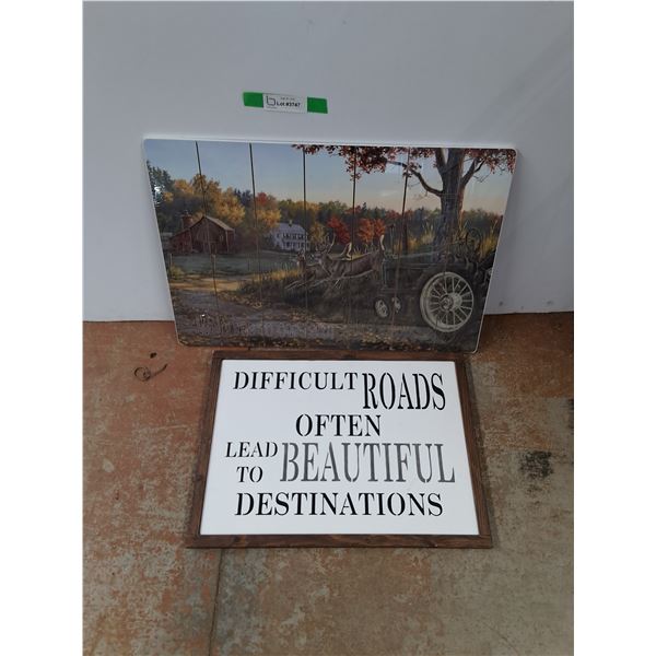 (2)  Wall Art Decorations 24" x 16" - PICK UP