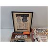 Image 2 : (3) Books - Guide to Plumbing, Wiring, Skills & Tools, Framed Continental Engines Poster