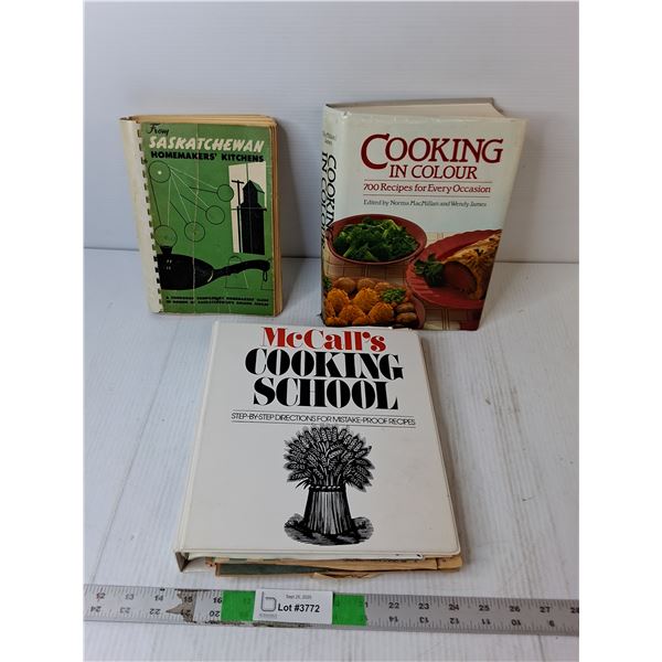 (3) Cookbooks- McCall's, Sask. Homemakers, Misc.