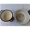 Image 2 : (2) Vintage Pots- Cast Iron & Enamel - PICK UP
