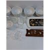 Image 3 : Lot: Mugs, Bowls, Measuring Cup Holder, Candle Holders, Misc