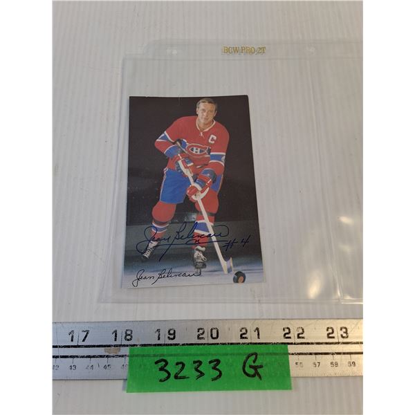 Large Jean Beliveau "Auto-Graph" Collector Card - Authenticity Not Guaranteed