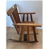 Image 3 : * Vintage Wooden Rocking Chair with Leather Seat Patch - 24x29x32" - Left Arm Loose - Pickup Only