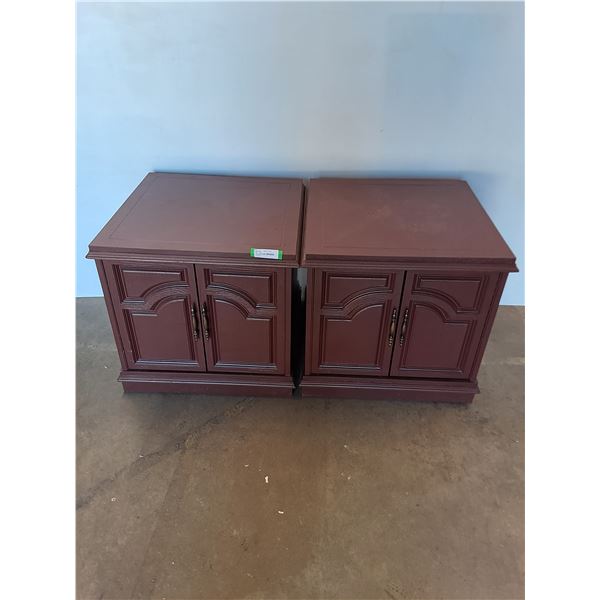 * Vintage Pair of Wooden End Cabinets - Each 23x23x22" - Pickup Only