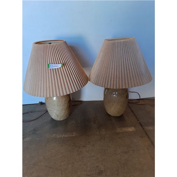 * Pair of Table Lamps - Tested - Each 24" High x 15" Dia - Pickup Only