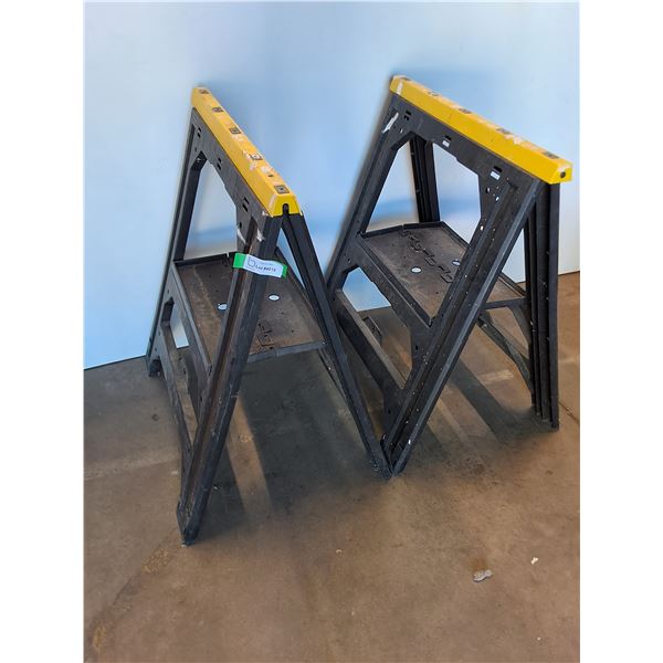 ** Pair of Stanley Saw Horses - 27" Wide x 31" High - Pickup Only