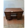 * Vintage Wooden 7-Drawer Desk - 43.5x20x29.5" - Pickup Only