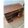 Image 2 : * Vintage Wooden 7-Drawer Desk - 43.5x20x29.5" - Pickup Only
