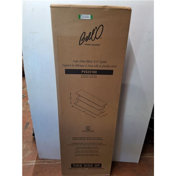 * Bell'o High Gloss Black A/V System #PVS25160 - NIB - 21x6x66" - Pickup Only