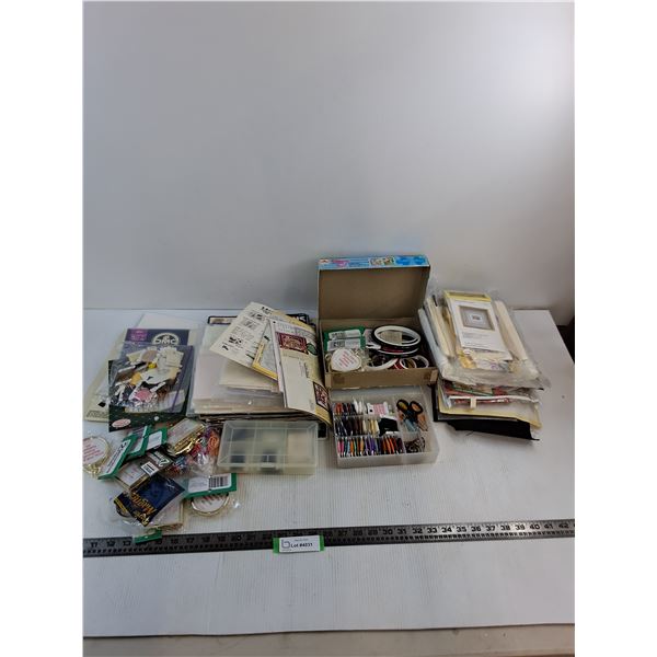 Assorted Cross Stitch Supplies- Floss, Frames, Aida Cloth, Magazines, Patterns etc